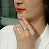 Wholesale Women's Fashion Moissanite Inlaid 925 Silver Geometric Ring