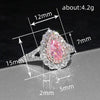 Wholesale Women's Fashion Multilayer Luxury Copper Ring With Drop Shape And Inlaid Zircon