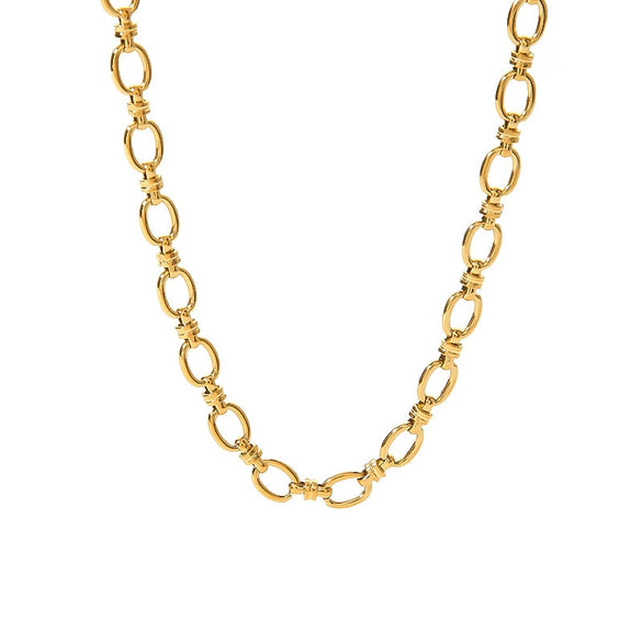 Wholesale Women's Fashion Narrow Cross Chain With Cross Buckle Necklace Stainless Steel And Titanium Steel Geometric Design Pvdp Furnace Real Gold Treatment
