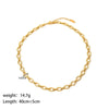 Wholesale Women's Fashion Narrow Cross Chain With Cross Buckle Necklace Stainless Steel And Titanium Steel Geometric Design Pvdp Furnace Real Gold Treatment