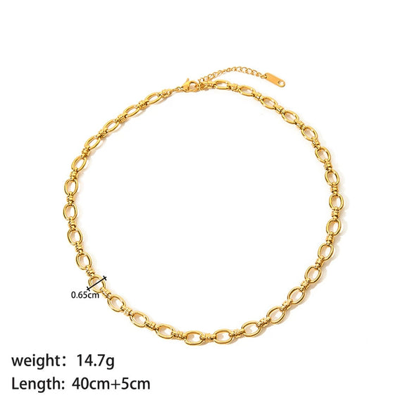 Wholesale Women's Fashion Narrow Cross Chain With Cross Buckle Necklace Stainless Steel And Titanium Steel Geometric Design Pvdp Furnace Real Gold Treatment