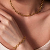 Wholesale Women's Fashion Narrow Cross Chain With Cross Buckle Necklace Stainless Steel And Titanium Steel Geometric Design Pvdp Furnace Real Gold Treatment
