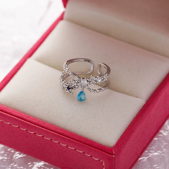 Wholesale Women's Fashion Natural Copper Flower Ring With Geometric Styling And Electroplating Treatment