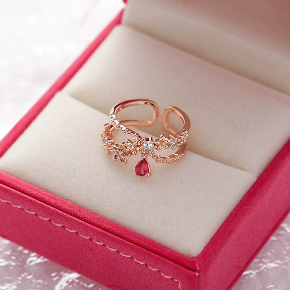 Wholesale Women's Fashion Natural Copper Flower Ring With Geometric Styling And Electroplating Treatment