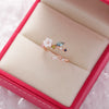 Wholesale Women's Fashion Natural Copper Flower Ring With Geometric Styling And Electroplating Treatment