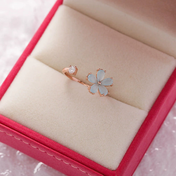Wholesale Women's Fashion Natural Copper Flower Ring With Geometric Styling And Electroplating Treatment