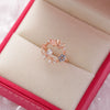 Wholesale Women's Fashion Natural Copper Flower Ring With Geometric Styling And Electroplating Treatment