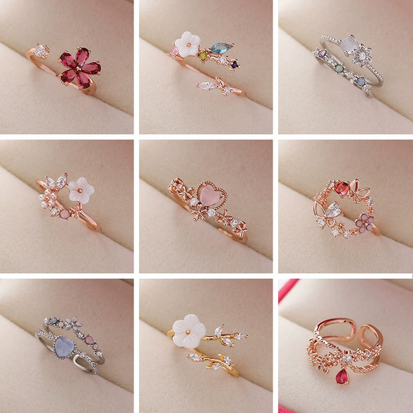 Wholesale Women's Fashion Natural Copper Flower Ring With Geometric Styling And Electroplating Treatment