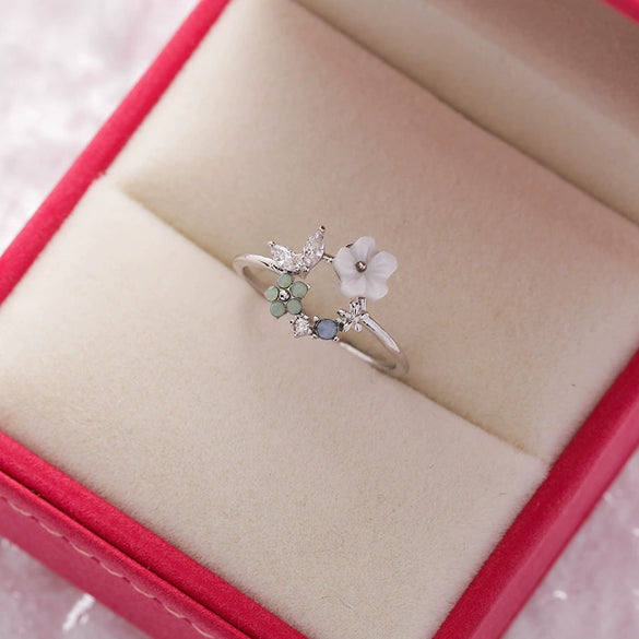 Wholesale Women's Fashion Natural Copper Flower Ring With Geometric Styling And Electroplating Treatment
