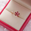 Wholesale Women's Fashion Natural Copper Flower Ring With Geometric Styling And Electroplating Treatment