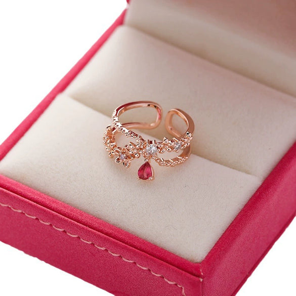 Wholesale Women's Fashion Natural Copper Flower Ring With Geometric Styling And Electroplating Treatment