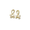 Wholesale Women's Fashion Natural Freshwater Pearl Earrings With Alloy Inlaid Artificial And Semiprecious Stones Flat Round And Bun Round Shape