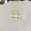 Wholesale Women's Fashion Natural Freshwater Pearl Earrings With Alloy Inlaid Artificial And Semiprecious Stones Flat Round And Bun Round Shape