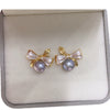 Wholesale Women's Fashion Natural Freshwater Pearl Oblate S925 Sterling Silver Earrings