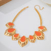 Wholesale Women's Fashion Necklace Geometric Water Drop Shaped Alloy Electroplated With Flower Pattern