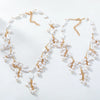 Wholesale Women's Fashion Necklace With Imitation Pearls And Mixed Gemstone Setting Geometric Pendant Manual Design