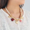 Wholesale Women's Fashion Necklace Zinc Alloy Mixed Gemstone Setting Flower Pattern Electroplating Crab Heart Shell Seahorse Design