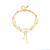 Wholesale Women's Fashion Niche Personality All Match Chain Tassel Heart Shaped Pendant Titanium Steel Multi Layer Stacked Anklet
