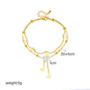 Wholesale Women's Fashion Niche Personality All Match Chain Tassel Heart Shaped Pendant Titanium Steel Multi Layer Stacked Anklet
