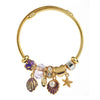 Wholesale Women's Fashion Ocean Series Inlaid Rhinestone Alloy Bracelet With Pendant