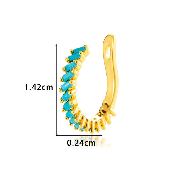 Wholesale Women's Fashion Ol Copper Ushaped Inlaid Zircon Antipain Ear Clips