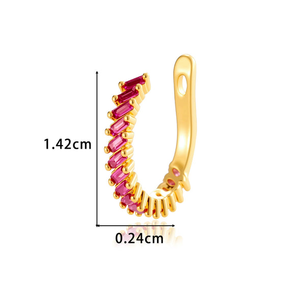 Wholesale Women's Fashion Ol Copper Ushaped Inlaid Zircon Antipain Ear Clips