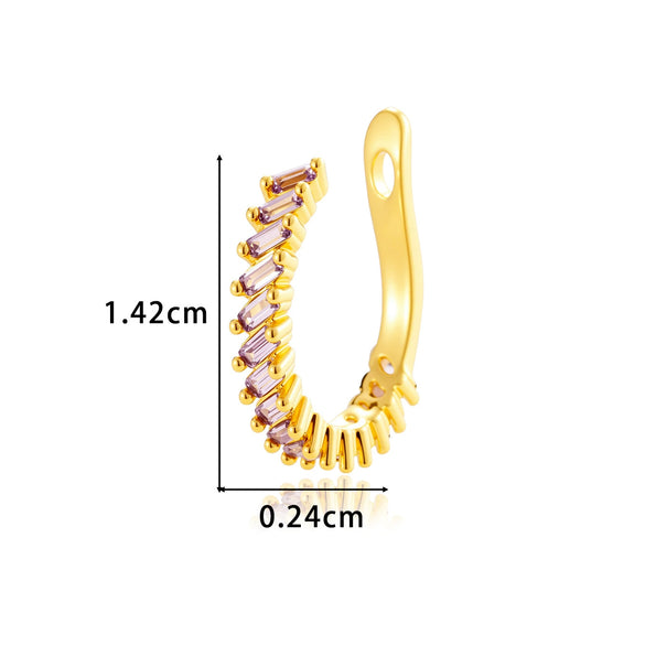 Wholesale Women's Fashion Ol Copper Ushaped Inlaid Zircon Antipain Ear Clips