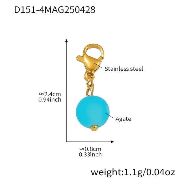 Wholesale Women's Fashion Ol Geometric Natural Stone Necklace With Titanium Steel Pendant And Stainless Steel Chain Electroplated With 18K Gold