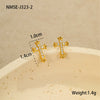 Wholesale Women's Fashion Ol Geometric Pearl Zircon Stainless Steel 18K Electroplated Earrings