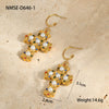 Wholesale Women's Fashion Ol Geometric Pearl Zircon Stainless Steel 18K Electroplated Earrings