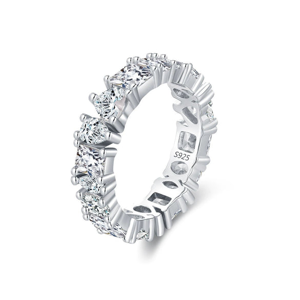 Wholesale Women's Fashion Ol Geometric 925 Silver Diamond Set Ring