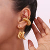 Wholesale Women's Fashion Ol Geometric Stainless Steel 18K Gold Plated Earrings