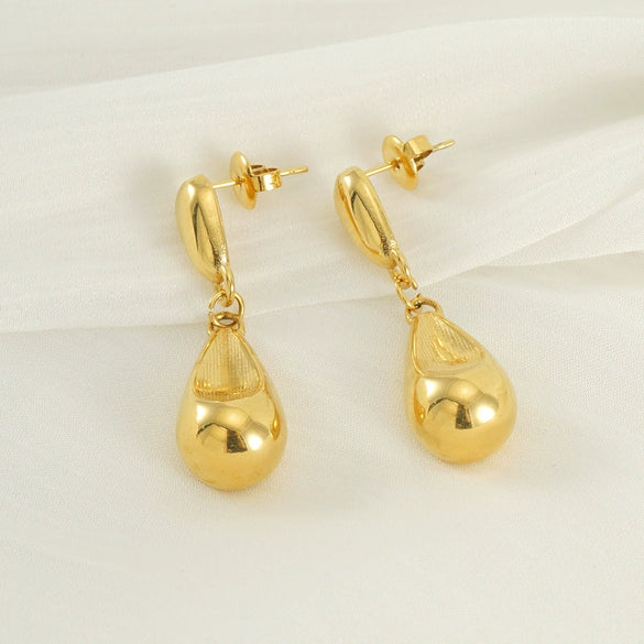 Wholesale Women's Fashion Ol Geometric Titanium Steel Electroplated Drop Earrings
