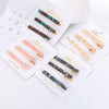 Wholesale Women's Fashion Ol Natural Square Acetic Acid Color Duckbill Hairpin Set With Electroplating