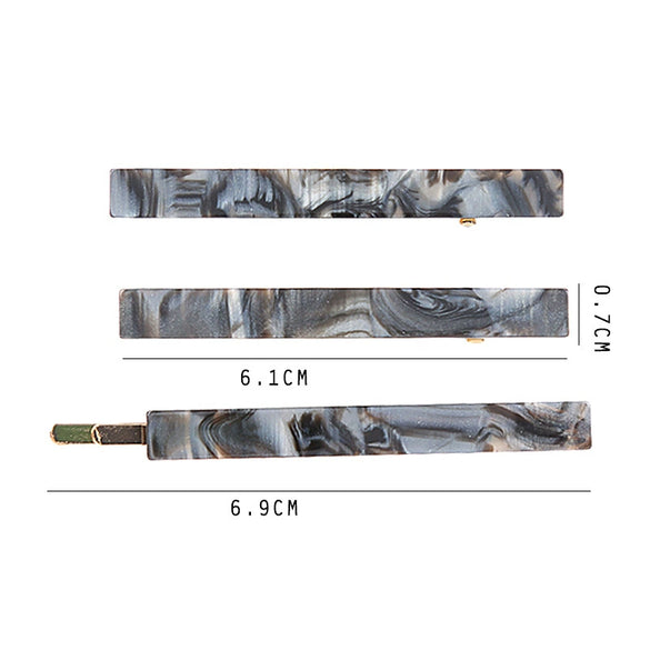 Wholesale Women's Fashion Ol Natural Square Acetic Acid Color Duckbill Hairpin Set With Electroplating