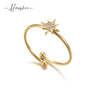Wholesale Women's Fashion Ol Star Pattern Titanium Steel Adjustable Ring With Electroplating