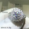 Wholesale Women's Fashion Ol Style Copper Platinum Plated Zircon Ring With Geometric And Flower Pattern For Wedding