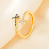 Wholesale Women's Fashion Ol Style Cross Micro Inlaid Zircon Opening Ring Jewelry Copper Zircon Zirconia