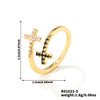 Wholesale Women's Fashion Ol Style Cross Micro Inlaid Zircon Opening Ring Jewelry Copper Zircon Zirconia