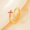 Wholesale Women's Fashion Ol Style Cross Micro Inlaid Zircon Opening Ring Jewelry Copper Zircon Zirconia