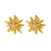 Wholesale Women's Fashion Ol Style Stainless Steel Flower Pattern Electroplated Earrings