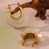 Wholesale Women's Fashion Ol Style U Shaped Earrings Made Of Stainless Steel And Resin With Electroplating And Color Retaining Ear Buckle