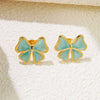 Wholesale Women's Fashion Ol Wind Earrings In Bow Shape Made Of Stainless Steel With Electroplating