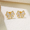 Wholesale Women's Fashion Ol Wind Earrings In Bow Shape Made Of Stainless Steel With Electroplating