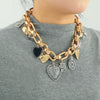 Wholesale Women's Fashion Ol Zinc Alloy Heart Shape Electroplated Multi Layer Love Clavicle Necklace