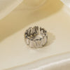 Wholesale Women's Fashion Open Love Ring In Stainless Steel With Geometric Design And Electroplating