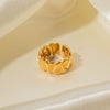 Wholesale Women's Fashion Open Love Ring In Stainless Steel With Geometric Design And Electroplating