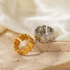 Wholesale Women's Fashion Open Love Ring In Stainless Steel With Geometric Design And Electroplating