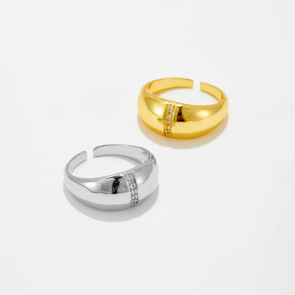 Wholesale Women's Fashion Open Ring Copper Geometric Electroplated