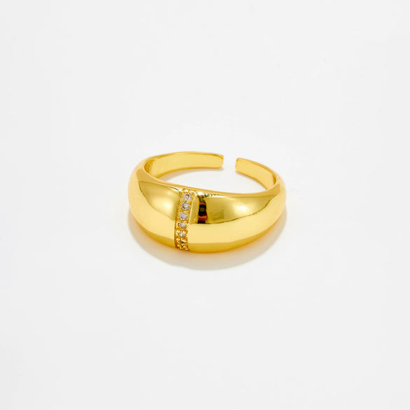 Wholesale Women's Fashion Open Ring Copper Geometric Electroplated